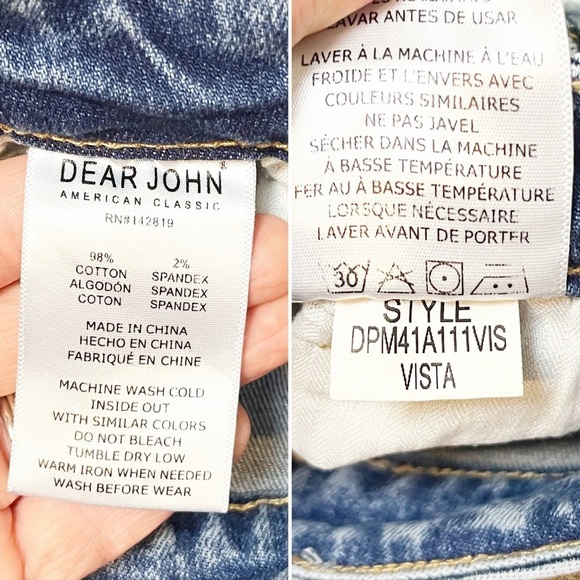 Dear John Paris Bootcut Jeans 27 4 high rise waist distressed stretch blue denim - Picture 11 of 12